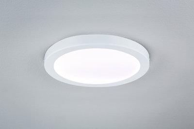 Round white LED ceiling light with matte diffuser for modern room lighting