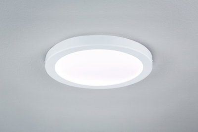Round white LED ceiling light with matte diffuser for modern room lighting