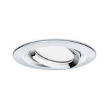 Round recessed spotlight in chrome metal with adjustable reflector for versatile lighting solutions