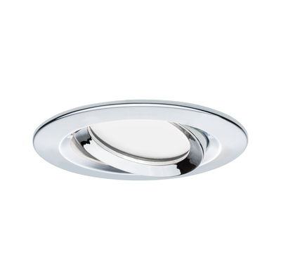 Round recessed spotlight in chrome metal with adjustable reflector for versatile lighting solutions