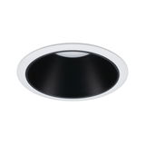Round LED recessed spotlight with white frame and black inner ring for modern room lighting