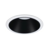 Ronde LED-inbouwspot met wit frame en zwarte binnenring voor moderne verlichting