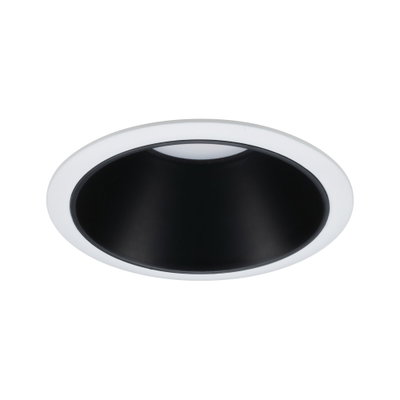 Ronde LED-inbouwspot met wit frame en zwarte binnenring voor moderne verlichting