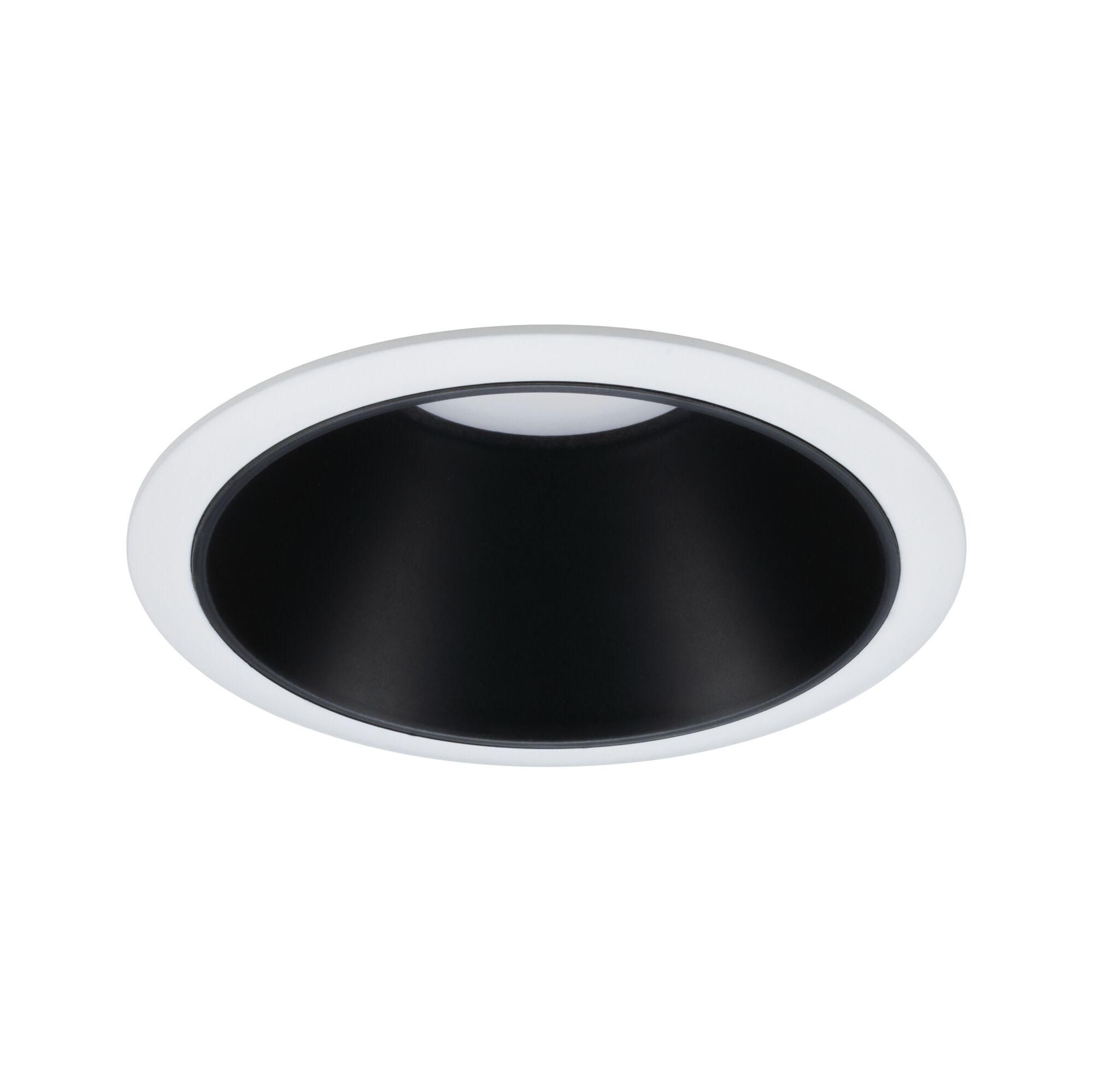 Black recessed spotlight with white plastic trim for modern LED lighting solutions