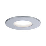 Rundes LED-Einbauleuchte aus silbernem Aluminium mit weißem Diffusor für moderne Raumbeleuchtung