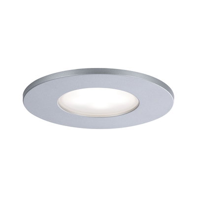 Spot encastré LED rond en aluminium argenté avec diffuseur blanc pour éclairage intérieur moderne