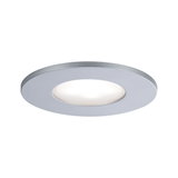 Rundes LED-Einbauleuchte aus silbernem Aluminium mit weißem Diffusor für moderne Raumbeleuchtung