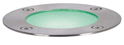 Round stainless steel recessed light housing with green glass for LED floor lighting