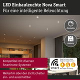 LED Einbauleuchte Nova Smart in Weiß, dimmbar und kompatibel mit Smarthome-Systemen für intelligente Beleuchtung