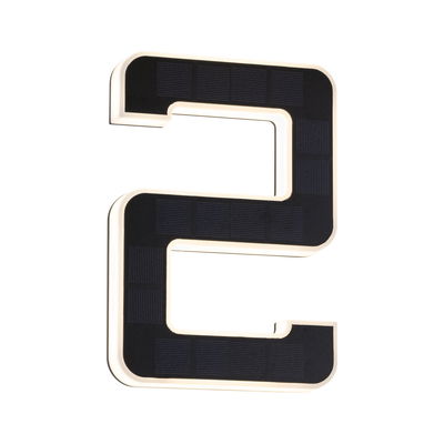 Modern black solar LED wall light with white border for energy-saving outdoor lighting