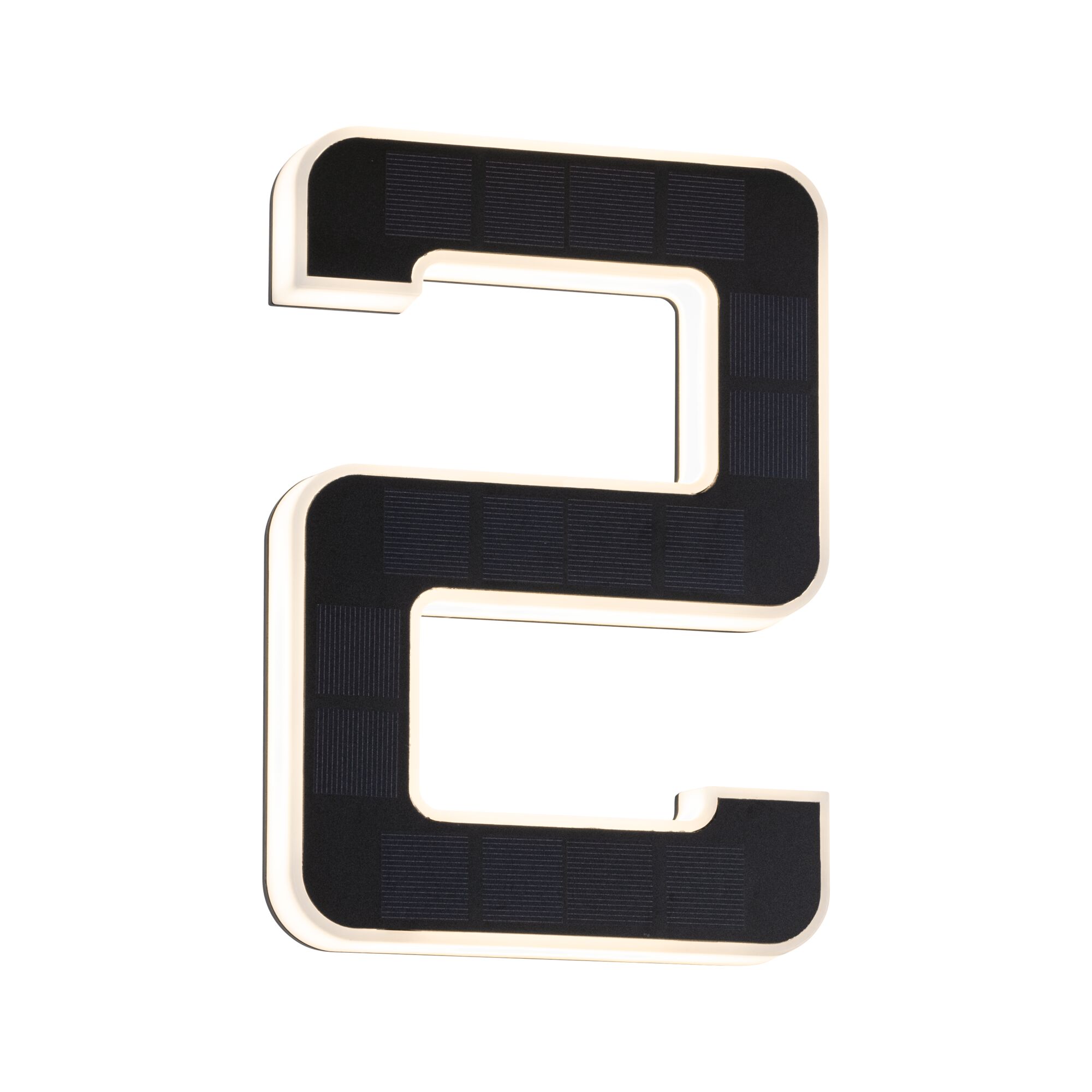 Applique murale LED solaire noire moderne avec bord blanc pour éclairage extérieur économique