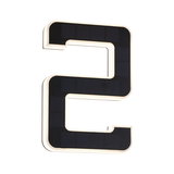 Moderne zwarte solar LED-wandlamp met witte rand voor energiezuinige buitenverlichting