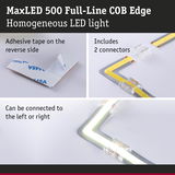 MaxLED 500 Full-Line COB Edge LED light with adhesive tape and two clear connectors for versatile installation
