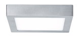 Square ceiling light in silver aluminum with white diffuser for modern indoor lighting
