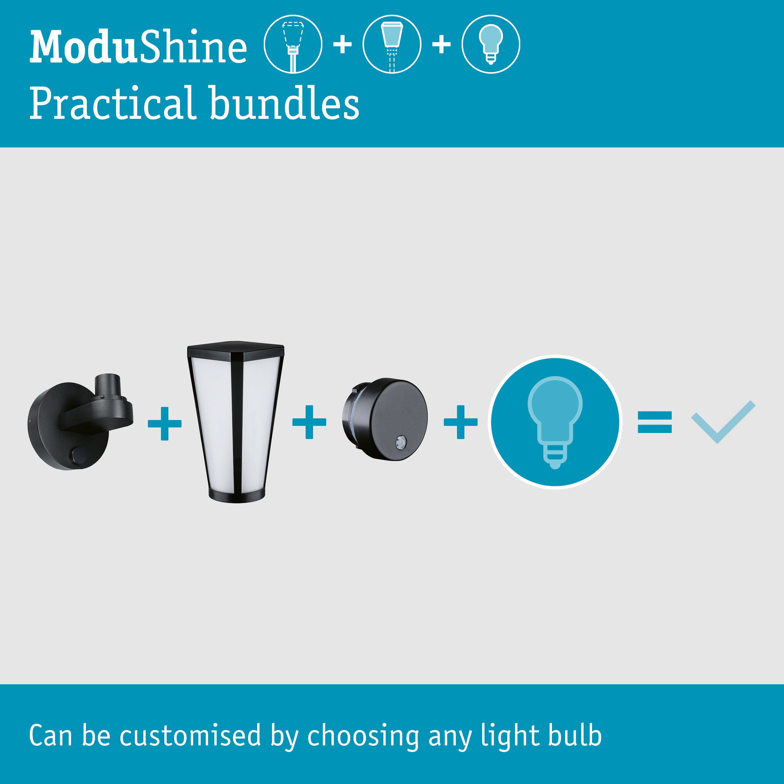 Set ModuShine Wall mount Mavira with sensor Anthracite
