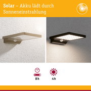 Solar LED Außenwandleuchte Solveig Bewegungsmelder IP44 3000K 338lm Schwarz