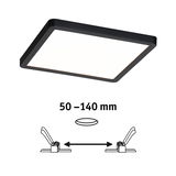 Plafonnier LED carré noir avec diffuseur blanc et distance de montage réglable 50-140 mm
