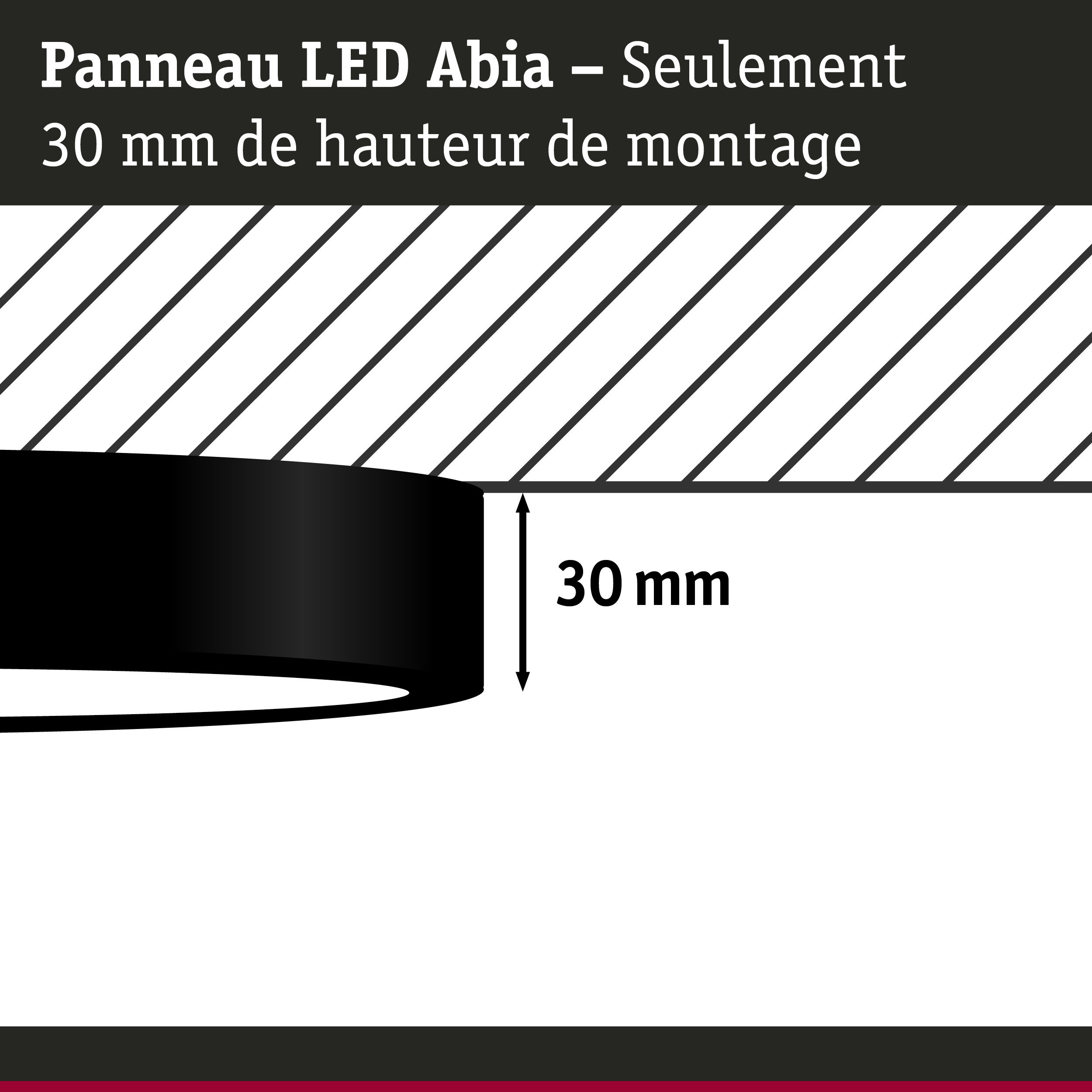 Schéma technique du panneau LED Abia avec hauteur de montage de 30 mm pour éclairage LED moderne