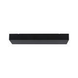 Black rectangular metal LED housing for modern lighting solutions and fixtures