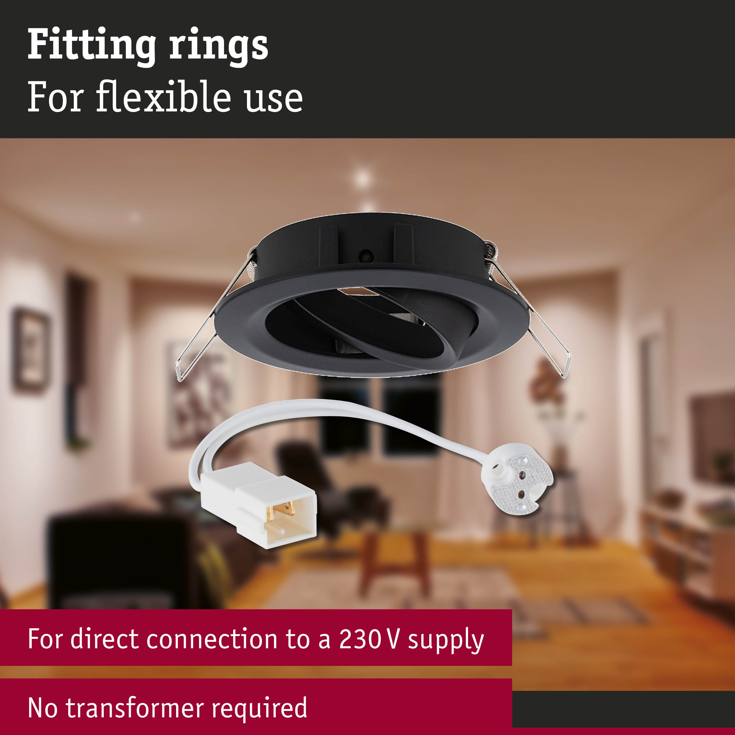 Premium Downlight Swivelling round 83mm 30° GU5,3 max. 50W 230/12V dimmable Black