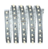 Bande LED flexible avec LEDs blanc chaud sur circuit argenté pour éclairage polyvalent.