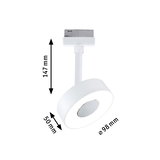 Weißer LED-Spot aus Metall mit 98 mm Durchmesser und 147 mm Höhe für moderne Beleuchtung