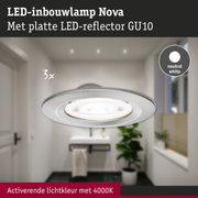 Zilveren aluminium LED-inbouwlamp Nova met neutraal wit licht 4000K voor badkamerverlichting