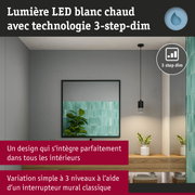 Suspension LED noire moderne avec lumière blanc chaud et technologie 3-step-dim pour intérieur élégant