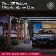 Câble de rallonge SimpLED Outdoor 2,5 m pour éclairage LED extérieur résistant aux intempéries