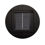 Round black solar panel with on/off switch for energy-saving outdoor lighting