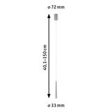 Schmale Pendelleuchte aus Metall in Silber mit verstellbarer Länge 40,1-150 cm für moderne Beleuchtung
