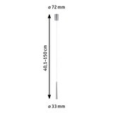 Schmale Pendelleuchte aus Metall in Silber mit verstellbarer Länge 40,1-150 cm für moderne Beleuchtung