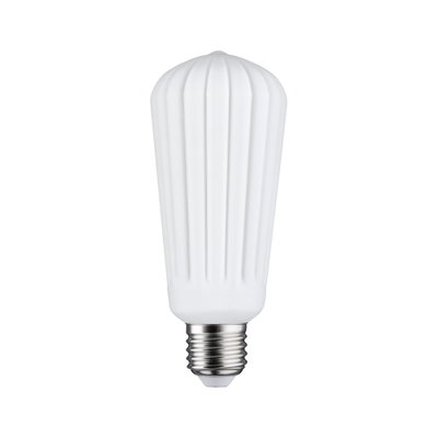 Weißes LED-Leuchtmittel mit geriffeltem Glas und E27-Fassung für energiesparende Beleuchtung