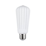 White LED bulb with ribbed glass and E27 base for energy-efficient lighting solutions