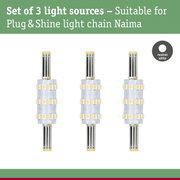 Set of 3 neutral white LED light sources for Plug & Shine light chain Naima, energy-efficient