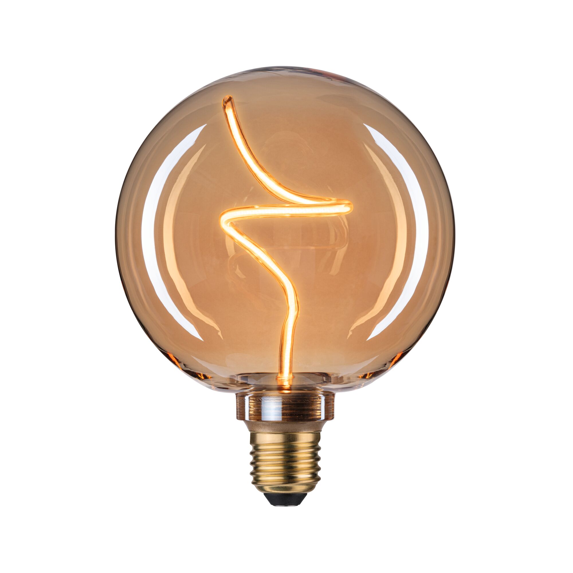 Floating Shine Standard 230 V Globe LED E27 Rond 250lm 4W 1800K gradable Doré Ampoule LED ronde en verre ambré avec filament décoratif pour un éclairage d'ambiance économique