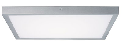 Rectangular LED ceiling light with silver aluminum frame and white diffuser for modern lighting