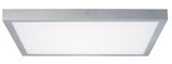 Rectangular LED ceiling light with silver aluminum frame and white diffuser for modern lighting