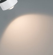 Spot LED de plafond en métal blanc avec lumière chaude pour un éclairage intérieur moderne