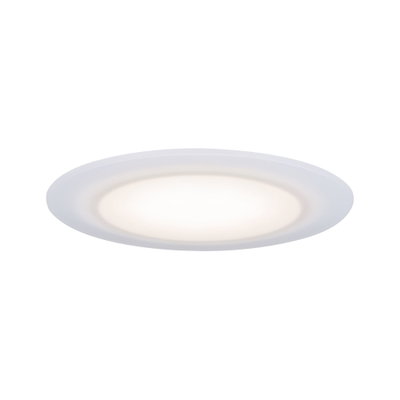 Rund LED-loftlampe i hvid plastik med varmt hvidt lys til moderne rumbelysning