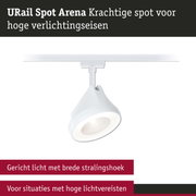 Witte URail Spot Arena LED-spot met brede stralingshoek voor hoge verlichtingseisen