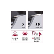 Black LED outdoor light with motion and dusk sensors, energy-saving security lighting for exterior use