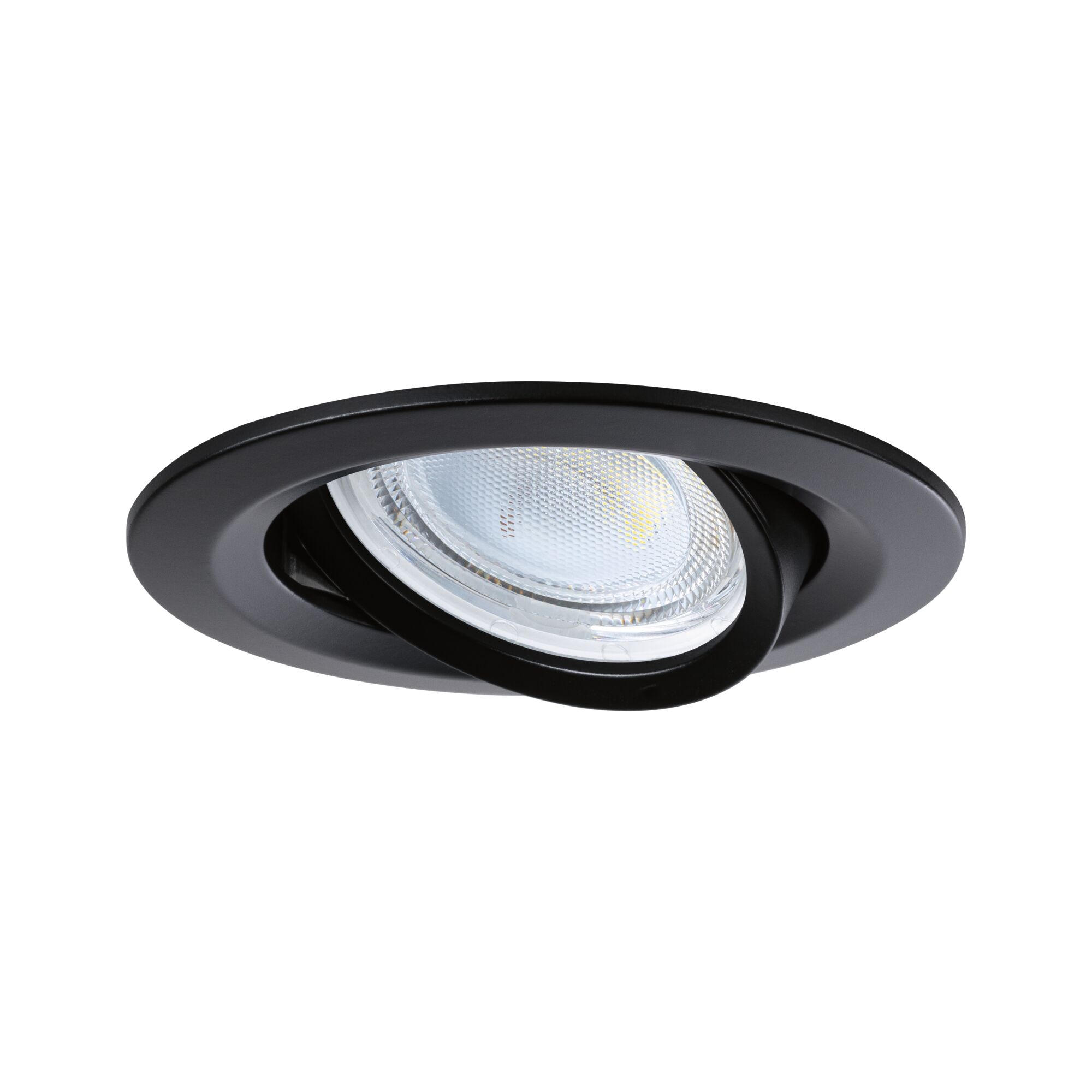 Black metal recessed spotlight with adjustable LED for modern indoor lighting solutions