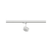 White metal LED spotlight on track system for flexible indoor lighting solutions
