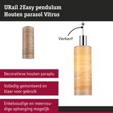 URail 2Easy pendel met decoratieve houten kap in lichte houtkleur voor railsystemen