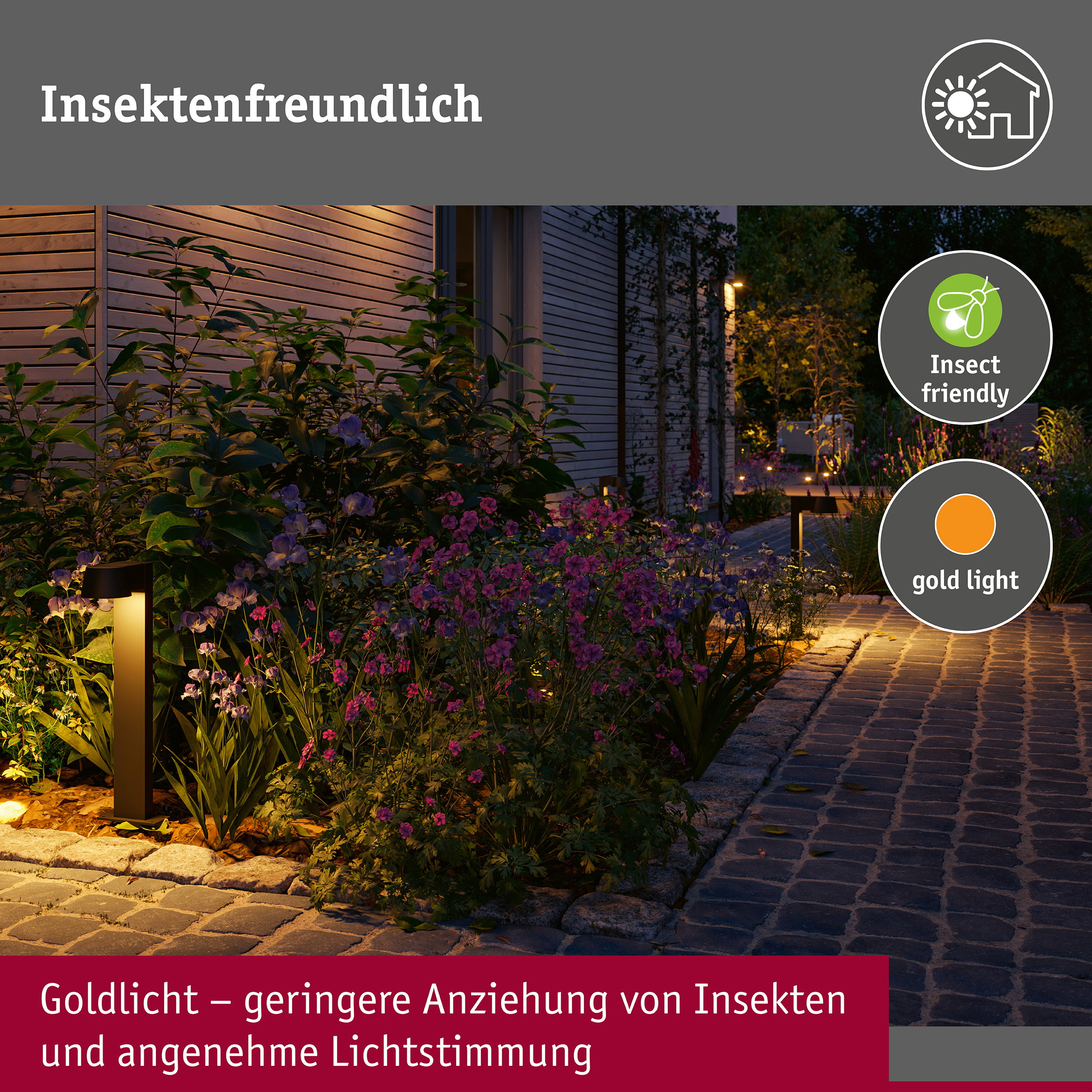 LED Pollerleuchte Capea insektenfreundlich IP44 500mm 2200K 6W 450lm 230V 98° Anthrazit Aluminium