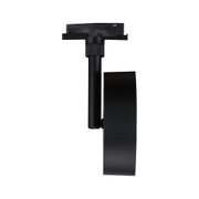 Black round metal LED track spotlight for modern lighting systems