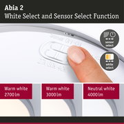 LED Panel Abia 2 White Select Twilight-controlled motion detector (HF) round 400mm 16W 1400lm 2700 - 4000K Chrome matt