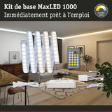 Kit LED MaxLED 1000 avec télécommande et alimentation en blanc pour éclairage d'ambiance