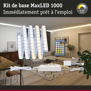 Kit de base MaxLED 1000 avec bandes LED blanches réglables et télécommande pour éclairage intérieur
